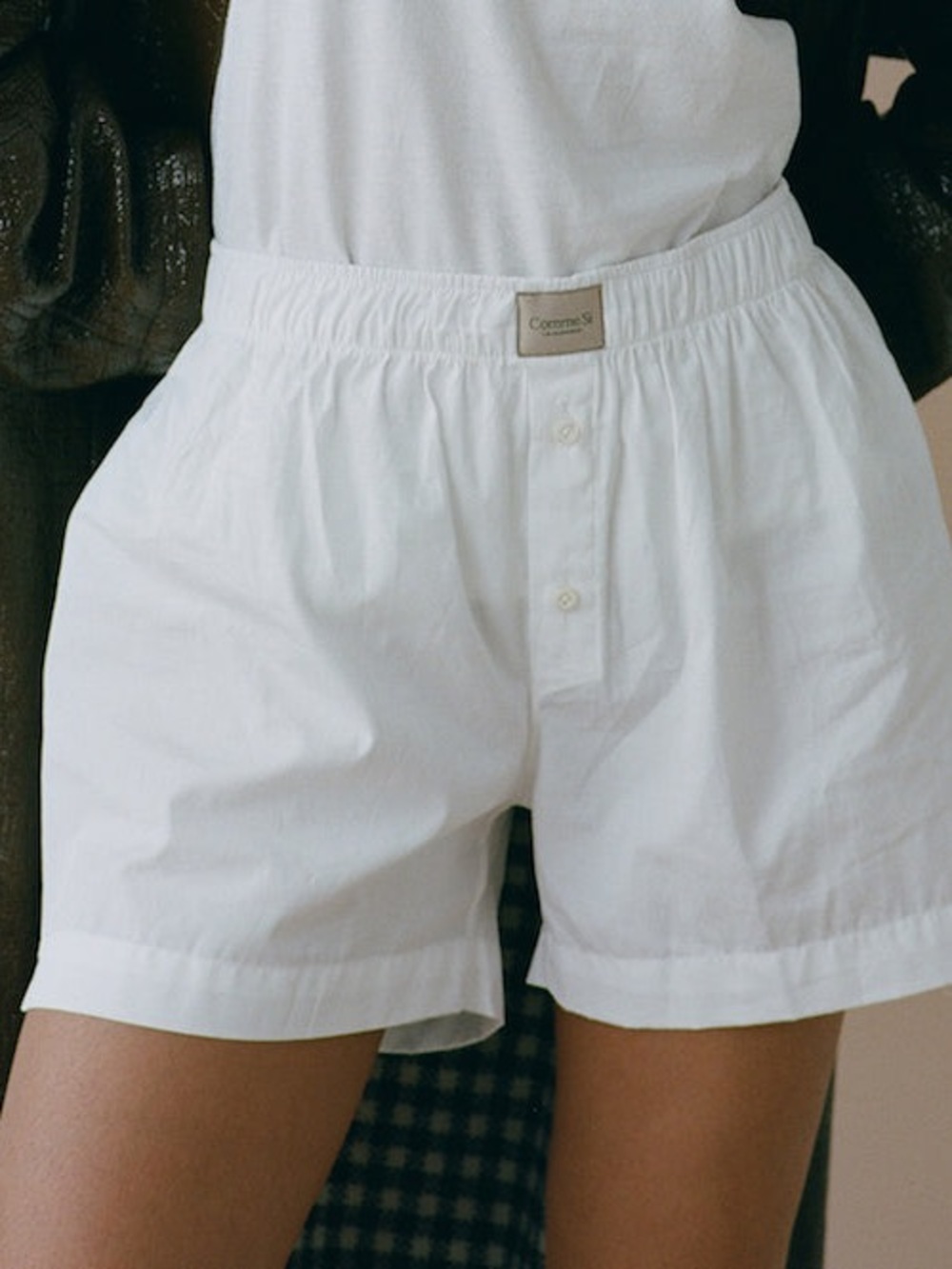 Comme Si La Boxer Classica in White Cotton